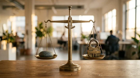 Scène montrant l'équilibre entre sécurité du paiement en ligne et expérience utilisateur fluide dans le e-commerce